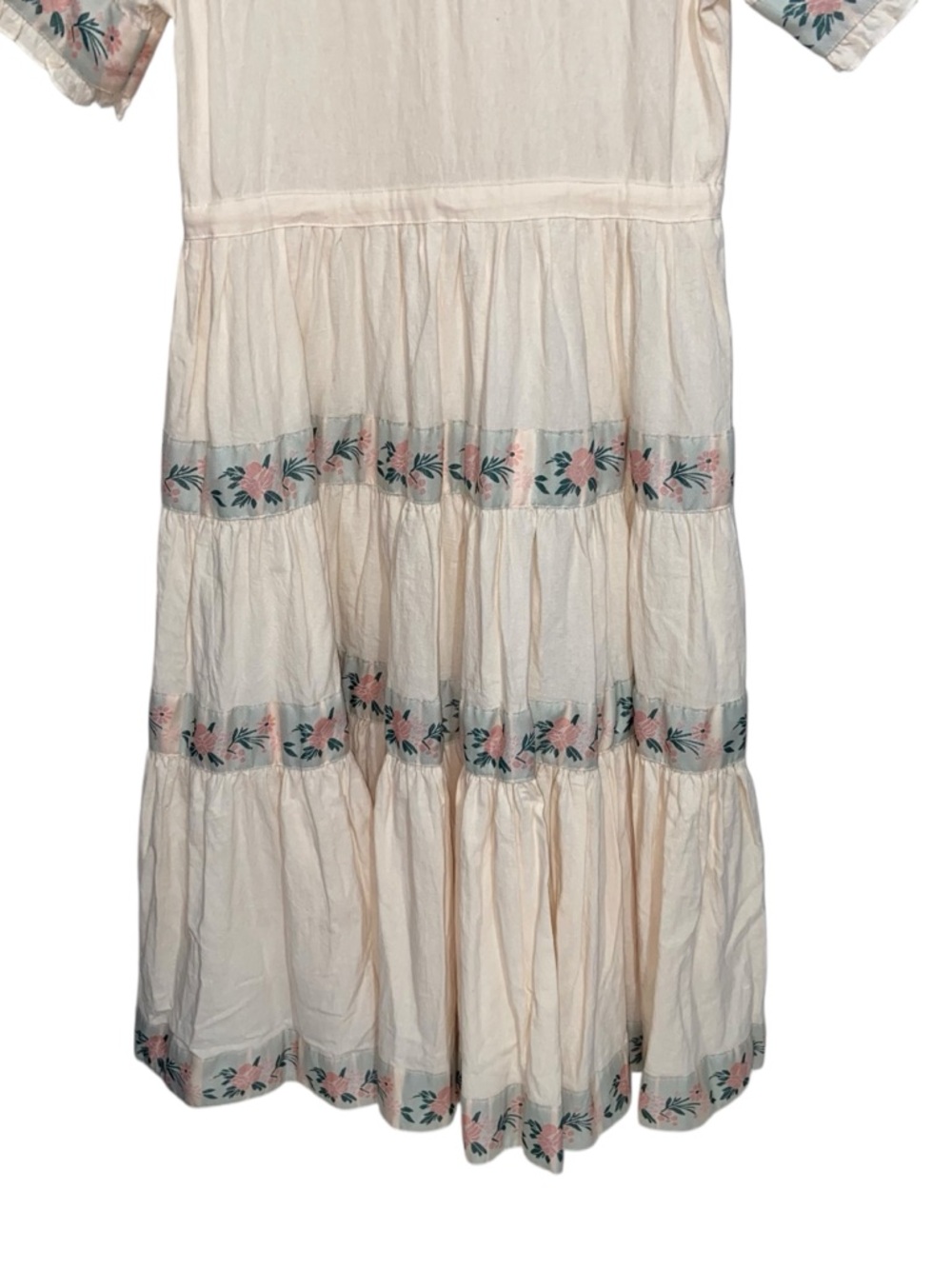 Ivy City Dress Womens Small Holland Floral  Midi Cottagecore Feminine Boho Cream - Picture 10 of 10